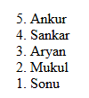 reserved attribute list output